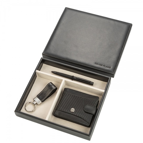 Подаръчен комплект портфейл, химикал и ключодържател Auto Set с лого на Volkswagen, AS4204