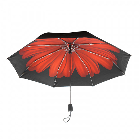 Дамски чадър с червено цвете Pierre Cardin