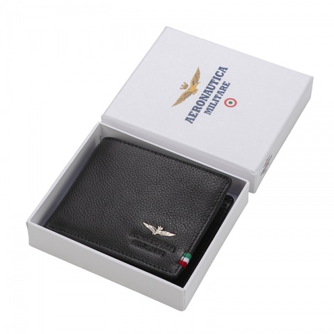 Мъжки черен портфейл Aeronautica Militare, AM101NE