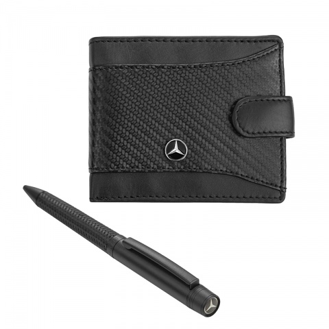 Подаръчен комплект химикалка и портфейл Auto Set с логото на Mercedes, AS4101