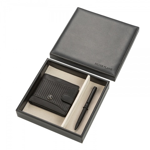 Подаръчен комплект химикалка и портфейл Auto Set с логото на Mercedes, AS4101