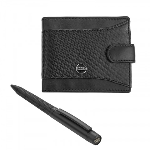 Подаръчен комплект химикалка и портфейл Auto Set с логото на Audi, AS4103