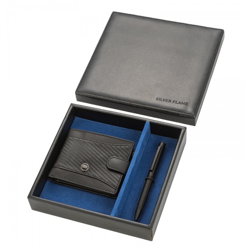 Подаръчен комплект химикалка и портфейл Auto Set с логото на Audi, AS4103