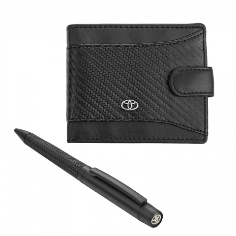 Подаръчен комплект химикалка и портфейл Auto Set с логото на Toyota, AS4108