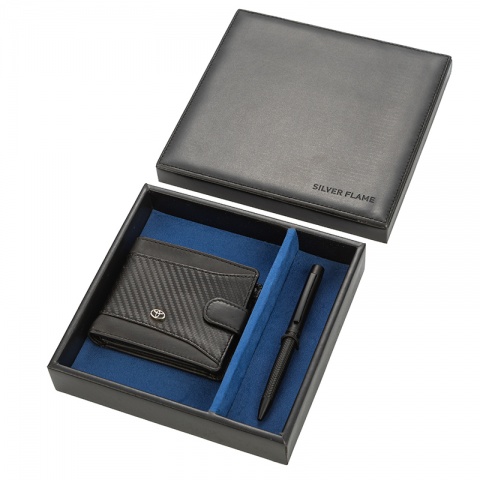 Подаръчен комплект химикалка и портфейл Auto Set с логото на Toyota, AS4108