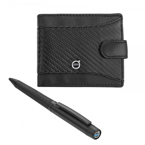 Подаръчен комплект химикалка и портфейл Auto Set с логото на Volvo, AS4117