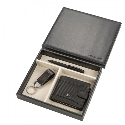 Подаръчен комплект портфейл, химикал и ключодържател Auto Set с лого на Toyota, AS4208