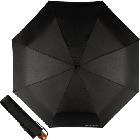 Мъжки автоматичен чадър Noire Wood - Pierre Cardin