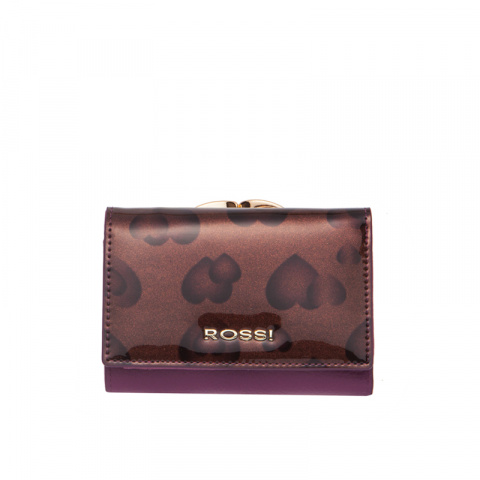 Дамски лилав портфейл със сърца ROSSI