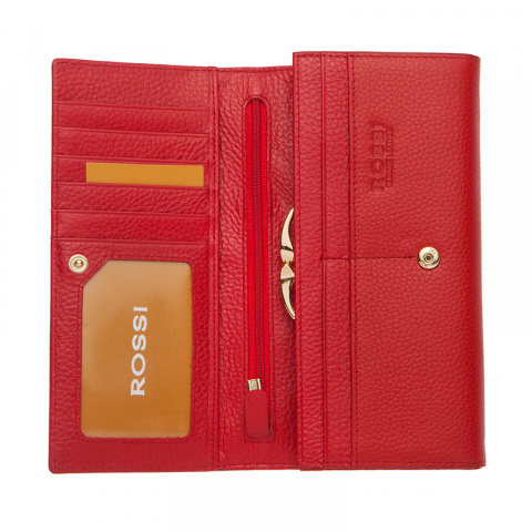Дамски червен портфейл със сърца ROSSI