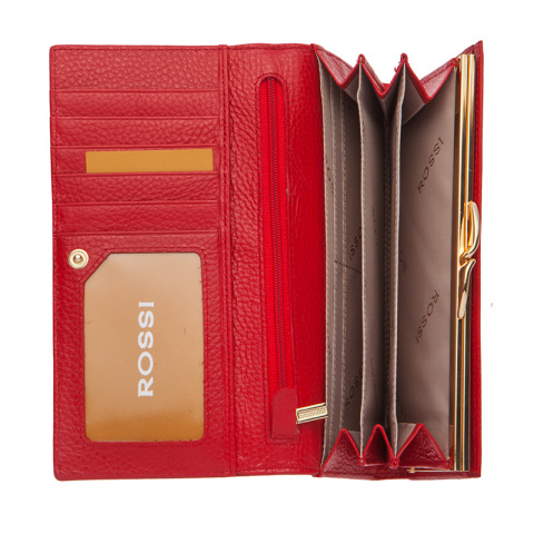 Дамски червен портфейл със сърца ROSSI