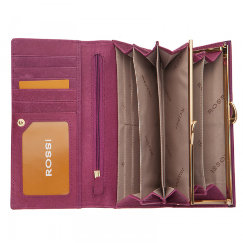 Дамски лилав портфейл със сърца ROSSI