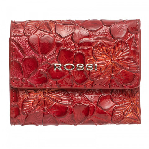 Дамски портфейл червен лак цветя ROSSI, RSC3620-1