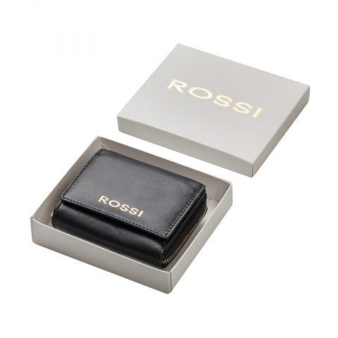 Малък черен дамски портфейл ROSSI