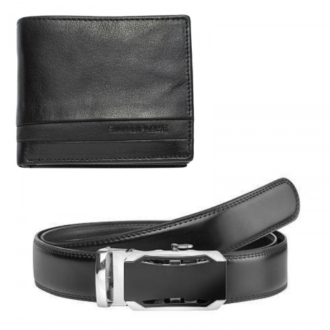 Мъжки комплект портфейл и колан Silver Flame, SFS-026