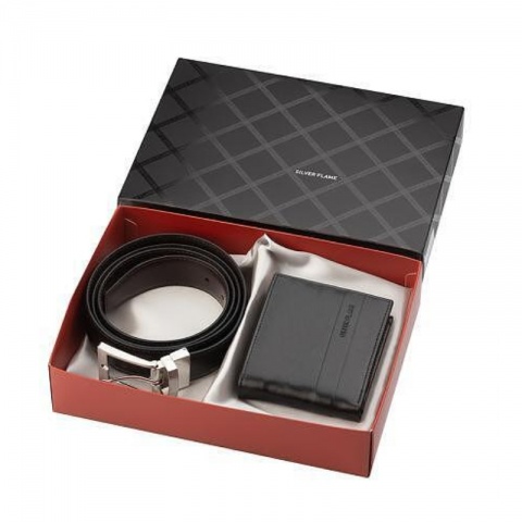 Мъжки комплект портфейл и колан Silver Flame, SFS-026
