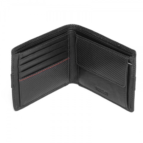 Мъжки черен портфейл с червена линия SILVER FLAME