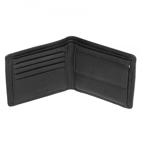 Мъжки черен портфейл с декоративен шев SILVER FLAME, SFT0613