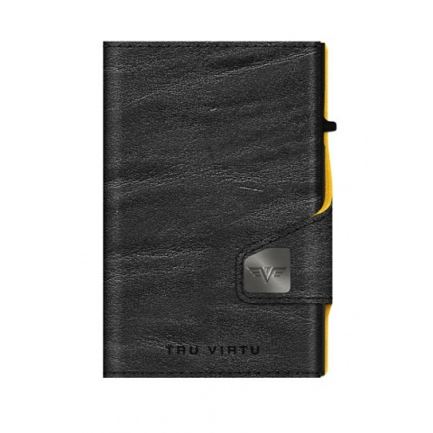 Мъжки черен автоматичен портфейл с жълт кант TRU VIRTU произведен в Германия