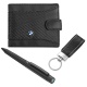Подаръчен комплект портфейл, химикал и ключодържател Auto Set с лого на BMW, AS4202