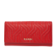 Дамски червен портфейл с декоративен шев ROSSI